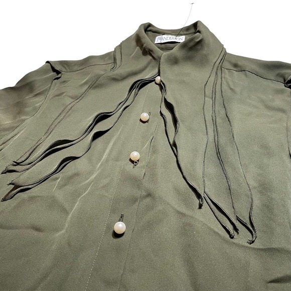 JW ANDERSON Olive Blouse with Pearl Buttons - Picture 4 of 7